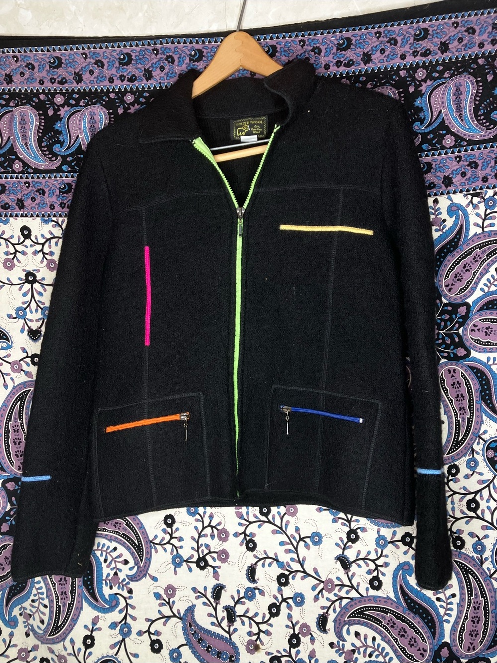 South Wool Uruguay epic color block coat S